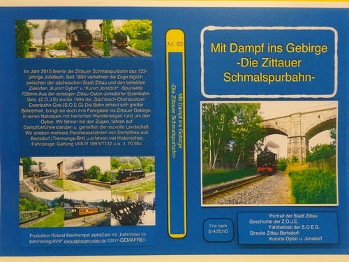 0093 DVD: Die ZITTAUER Schmalspurbahn nach Bad Oybin u. Bad Jonsdorf NEU Jan.2017 ff